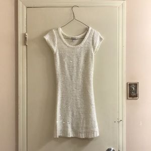 White sequined knit dress